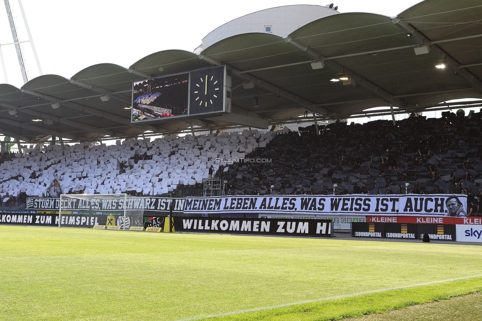 Sturm Graz - Wolfsberg
Oesterreichische Fussball Bundesliga, 31. Runde, SK Sturm Graz - Wolfsberger AC, Stadion Liebenau Graz, 15.05.2022. 

Foto zeigt Fans von Sturm mit einer Choreografie fuer Ivica Osim (ehem. Trainer Sturm)
