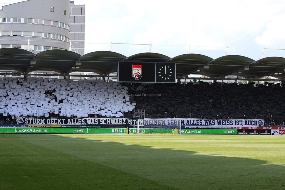 Sturm Graz - Wolfsberg
Oesterreichische Fussball Bundesliga, 31. Runde, SK Sturm Graz - Wolfsberger AC, Stadion Liebenau Graz, 15.05.2022. 

Foto zeigt Fans von Sturm mit einer Choreografie fuer Ivica Osim (ehem. Trainer Sturm)
