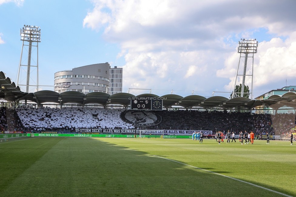 Sturm Graz - Wolfsberg
Oesterreichische Fussball Bundesliga, 31. Runde, SK Sturm Graz - Wolfsberger AC, Stadion Liebenau Graz, 15.05.2022. 

Foto zeigt Fans von Sturm mit einer Choreografie fuer Ivica Osim (ehem. Trainer Sturm)
