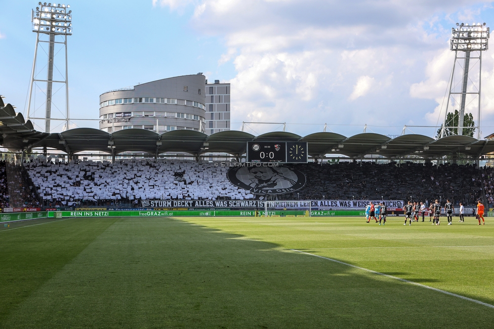 Sturm Graz - Wolfsberg
Oesterreichische Fussball Bundesliga, 31. Runde, SK Sturm Graz - Wolfsberger AC, Stadion Liebenau Graz, 15.05.2022. 

Foto zeigt Fans von Sturm mit einer Choreografie fuer Ivica Osim (ehem. Trainer Sturm)
