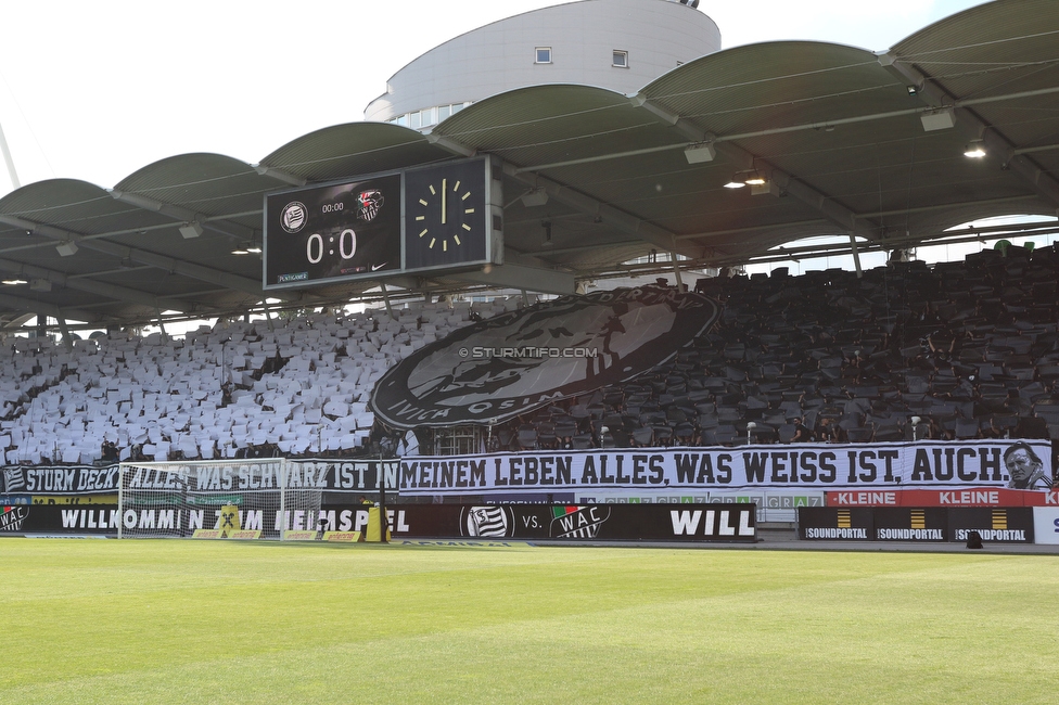 Sturm Graz - Wolfsberg
Oesterreichische Fussball Bundesliga, 31. Runde, SK Sturm Graz - Wolfsberger AC, Stadion Liebenau Graz, 15.05.2022. 

Foto zeigt Fans von Sturm mit einer Choreografie fuer Ivica Osim (ehem. Trainer Sturm)
