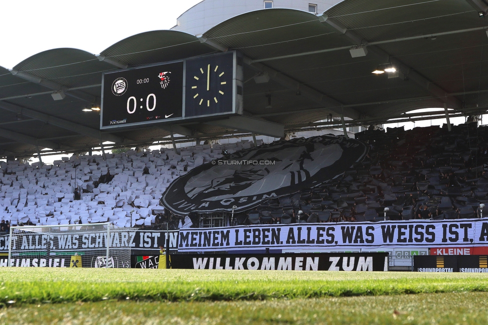 Sturm Graz - Wolfsberg
Oesterreichische Fussball Bundesliga, 31. Runde, SK Sturm Graz - Wolfsberger AC, Stadion Liebenau Graz, 15.05.2022. 

Foto zeigt Fans von Sturm mit einer Choreografie fuer Ivica Osim (ehem. Trainer Sturm)
