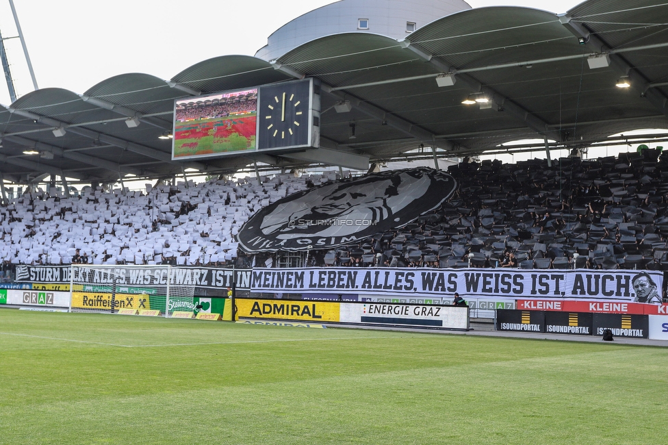 Sturm Graz - Wolfsberg
Oesterreichische Fussball Bundesliga, 31. Runde, SK Sturm Graz - Wolfsberger AC, Stadion Liebenau Graz, 15.05.2022. 

Foto zeigt Fans von Sturm mit einer Choreografie fuer Ivica Osim (ehem. Trainer Sturm)
