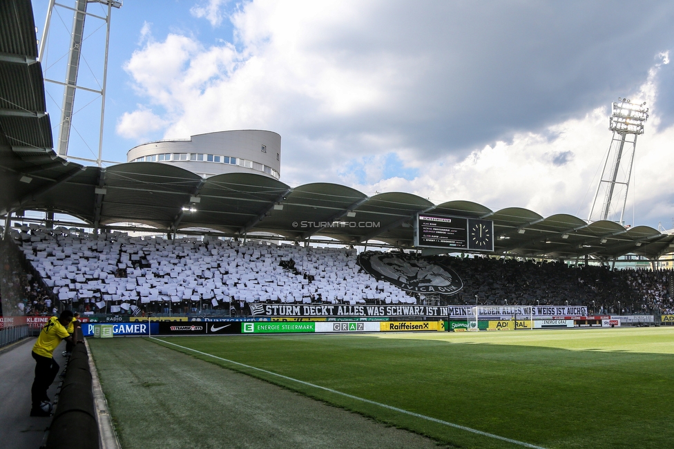 Sturm Graz - Wolfsberg
Oesterreichische Fussball Bundesliga, 31. Runde, SK Sturm Graz - Wolfsberger AC, Stadion Liebenau Graz, 15.05.2022. 

Foto zeigt Fans von Sturm mit einer Choreografie fuer Ivica Osim (ehem. Trainer Sturm)
