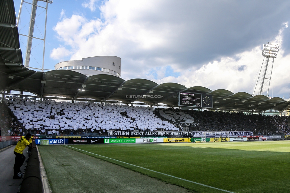 Sturm Graz - Wolfsberg
Oesterreichische Fussball Bundesliga, 31. Runde, SK Sturm Graz - Wolfsberger AC, Stadion Liebenau Graz, 15.05.2022. 

Foto zeigt Fans von Sturm mit einer Choreografie fuer Ivica Osim (ehem. Trainer Sturm)
