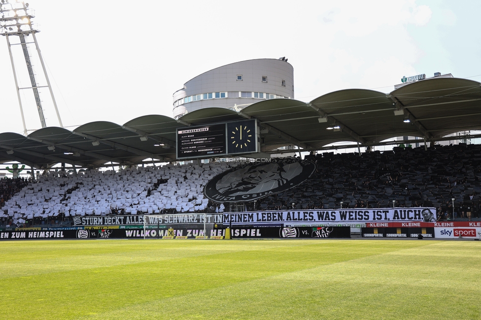 Sturm Graz - Wolfsberg
Oesterreichische Fussball Bundesliga, 31. Runde, SK Sturm Graz - Wolfsberger AC, Stadion Liebenau Graz, 15.05.2022. 

Foto zeigt Fans von Sturm mit einer Choreografie fuer Ivica Osim (ehem. Trainer Sturm)
