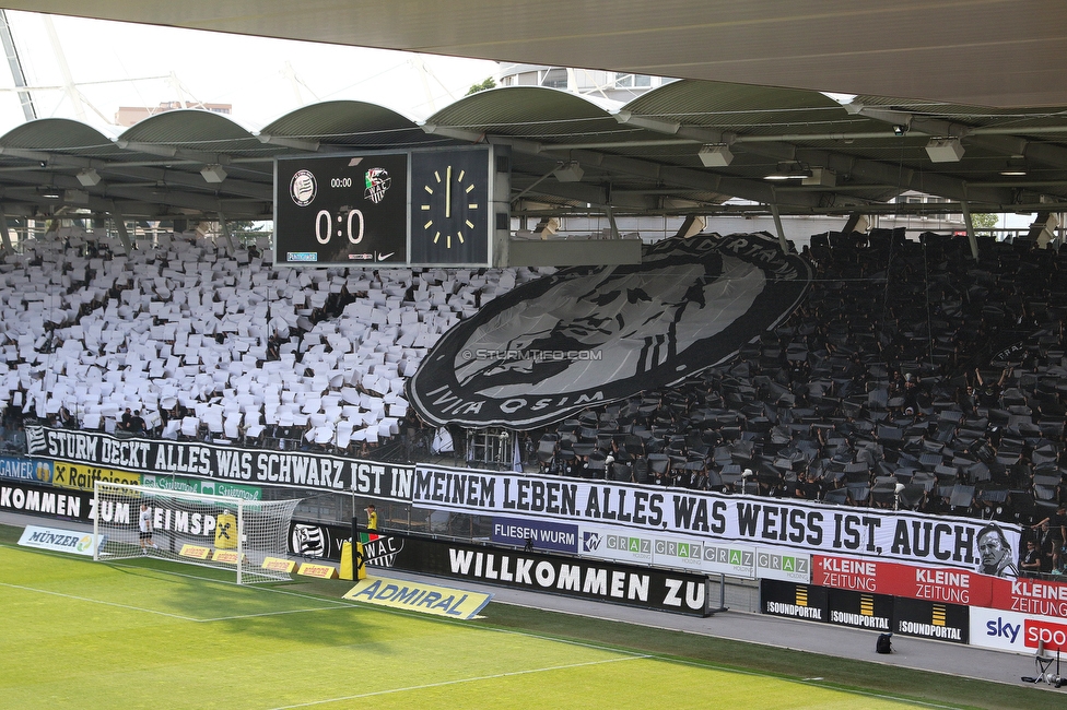 Sturm Graz - Wolfsberg
Oesterreichische Fussball Bundesliga, 31. Runde, SK Sturm Graz - Wolfsberger AC, Stadion Liebenau Graz, 15.05.2022. 

Foto zeigt Fans von Sturm mit einer Choreografie fuer Ivica Osim (ehem. Trainer Sturm)
