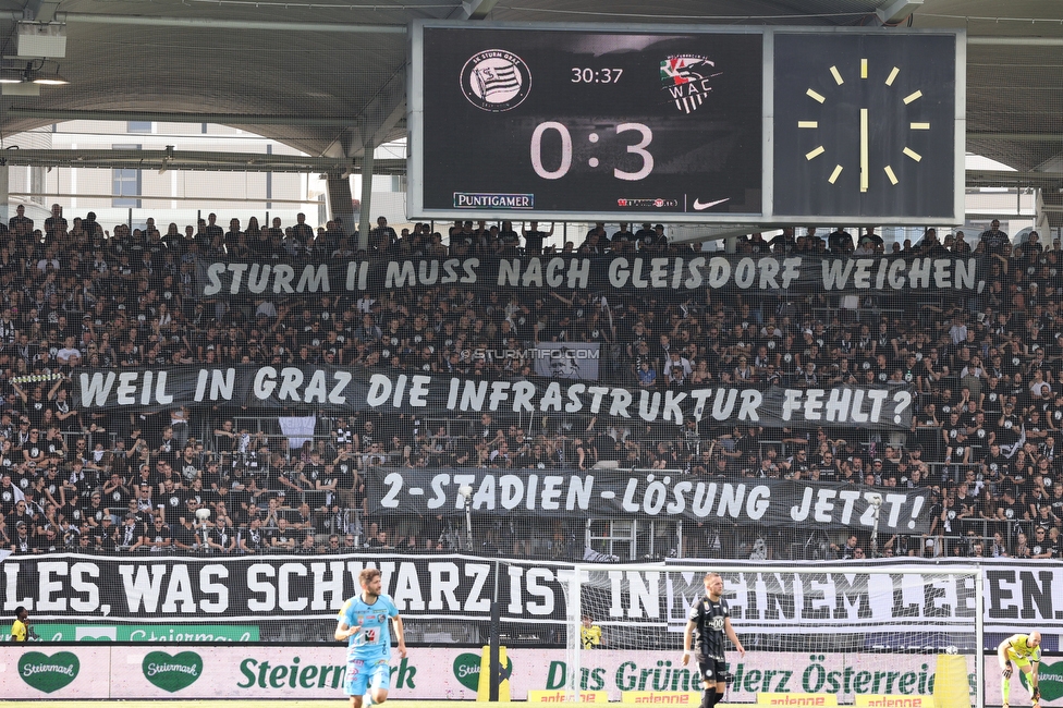 Sturm Graz - Wolfsberg
Oesterreichische Fussball Bundesliga, 31. Runde, SK Sturm Graz - Wolfsberger AC, Stadion Liebenau Graz, 15.05.2022. 

Foto zeigt Fans von Sturm mit einem Spruchband
Schlüsselwörter: sturmstadion