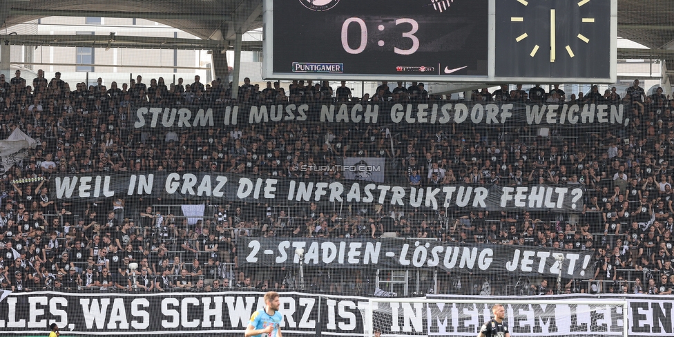 Sturm Graz - Wolfsberg
Oesterreichische Fussball Bundesliga, 31. Runde, SK Sturm Graz - Wolfsberger AC, Stadion Liebenau Graz, 15.05.2022. 

Foto zeigt Fans von Sturm mit einem Spruchband
Schlüsselwörter: sturmstadion