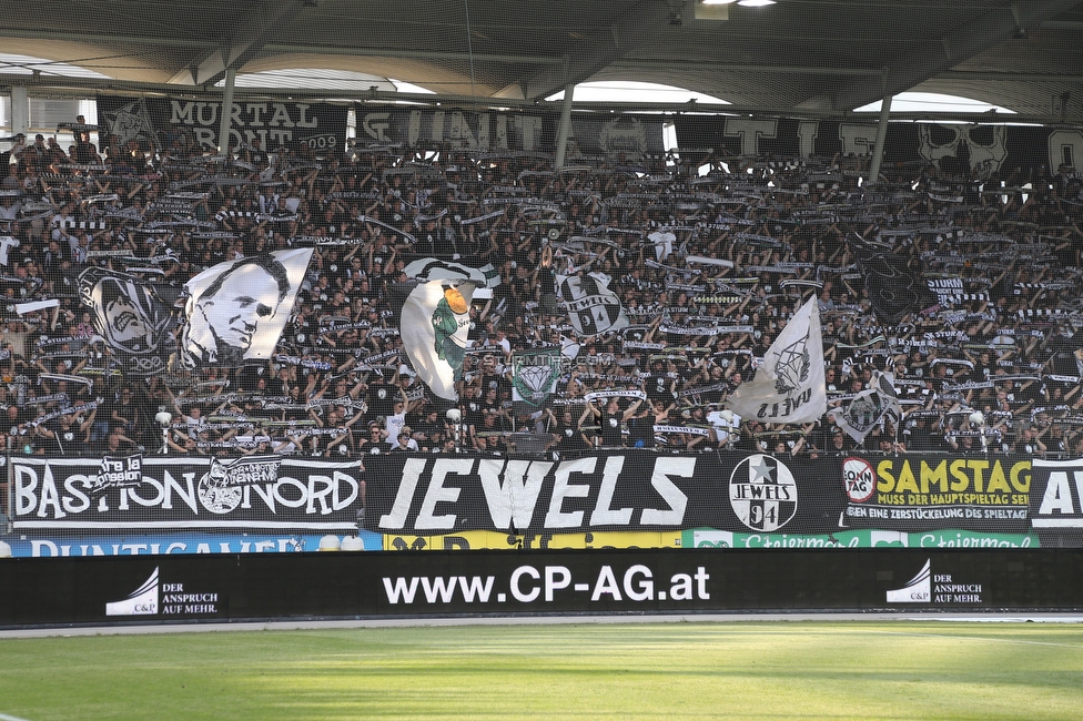 Sturm Graz - Wolfsberg
Oesterreichische Fussball Bundesliga, 31. Runde, SK Sturm Graz - Wolfsberger AC, Stadion Liebenau Graz, 15.05.2022. 

Foto zeigt Fans von Sturm
Schlüsselwörter: schals bastion jewels