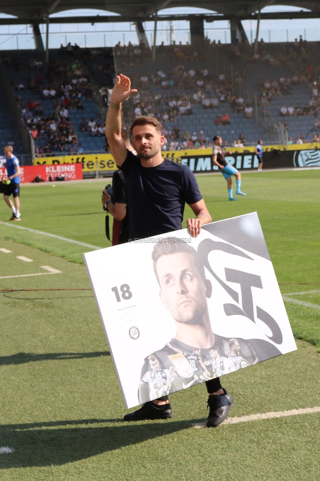 Sturm Graz - Wolfsberg
Oesterreichische Fussball Bundesliga, 31. Runde, SK Sturm Graz - Wolfsberger AC, Stadion Liebenau Graz, 15.05.2022. 

Foto zeigt Philipp Huspek (Sturm)
