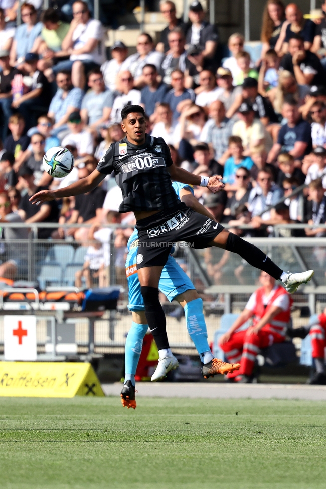 Sturm Graz - Wolfsberg
Oesterreichische Fussball Bundesliga, 31. Runde, SK Sturm Graz - Wolfsberger AC, Stadion Liebenau Graz, 15.05.2022. 

Foto zeigt Manprit Sarkaria (Sturm)
