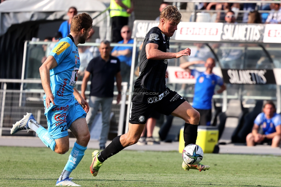 Sturm Graz - Wolfsberg
Oesterreichische Fussball Bundesliga, 31. Runde, SK Sturm Graz - Wolfsberger AC, Stadion Liebenau Graz, 15.05.2022. 

Foto zeigt Rasmus Hoejlund (Sturm)
