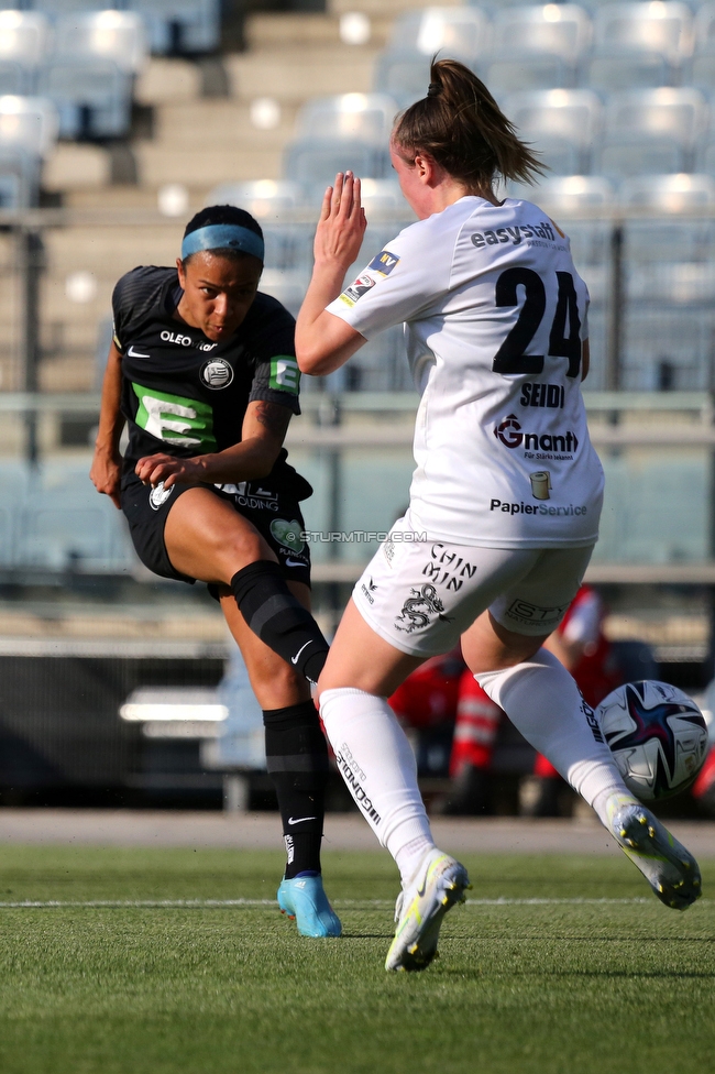 Sturm Damen - Neulengbach
OEFB Frauen Bundesliga, 17. Runde, SK Sturm Graz Damen - USV Neulengbach, Stadion Liebenau Graz, 20.05.2022. 

Foto zeigt Marie-Yasmine Alidou (Sturm Damen)
