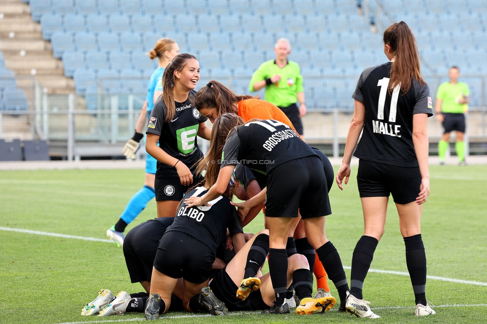 Sturm Damen - Neulengbach
OEFB Frauen Bundesliga, 17. Runde, SK Sturm Graz Damen - USV Neulengbach, Stadion Liebenau Graz, 20.05.2022. 

Foto zeigt Michela Croatto (Sturm Damen), Annabel Schasching (Sturm Damen) und Sophie Maierhofer (Sturm Damen)
Schlüsselwörter: torjubel