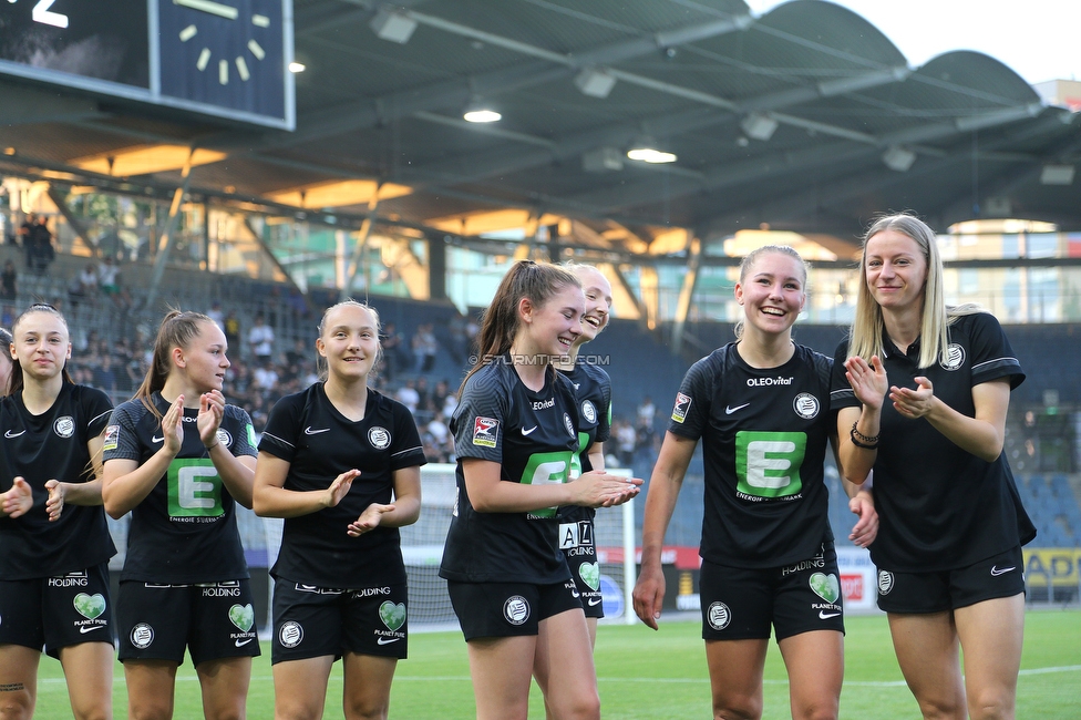 Sturm Damen - Neulengbach
OEFB Frauen Bundesliga, 17. Runde, SK Sturm Graz Damen - USV Neulengbach, Stadion Liebenau Graz, 20.05.2022. 

Foto Katharina Weiss (Sturm Damen), Julia Keutz (Sturm Damen), Klara Lukic (Sturm Damen), Kathrin Greimelmaier (Sturm Damen), Sarah Schiemel (Sturm Damen), Anna Wirnsberger (Sturm Damen) und Sophie Hillebrand (Sturm Damen)
Schlüsselwörter: jubel