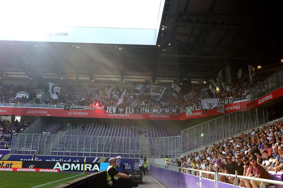 Austria Wien - Sturm Graz
Oesterreichische Fussball Bundesliga, 32 Runde, FK Austria Wien - SK Sturm Graz, Franz Horr Stadion Wien, 21.05.2022. 

Foto zeigt Fans von Sturm
