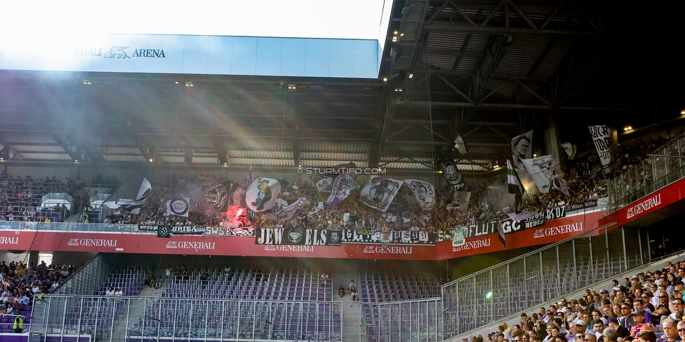 Austria Wien - Sturm Graz
Oesterreichische Fussball Bundesliga, 32 Runde, FK Austria Wien - SK Sturm Graz, Franz Horr Stadion Wien, 21.05.2022. 

Foto zeigt Fans von Sturm
