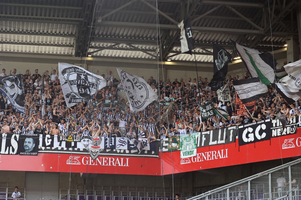 Austria Wien - Sturm Graz
Oesterreichische Fussball Bundesliga, 32 Runde, FK Austria Wien - SK Sturm Graz, Franz Horr Stadion Wien, 21.05.2022. 

Foto zeigt Fans von Sturm
