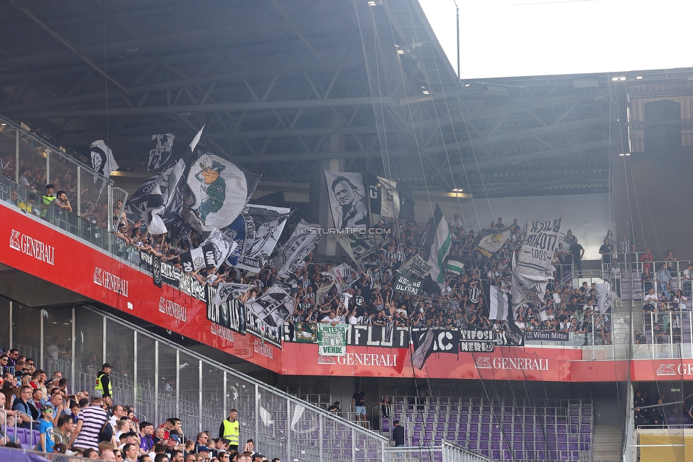 Austria Wien - Sturm Graz
Oesterreichische Fussball Bundesliga, 32 Runde, FK Austria Wien - SK Sturm Graz, Franz Horr Stadion Wien, 21.05.2022. 

Foto zeigt Fans von Sturm
