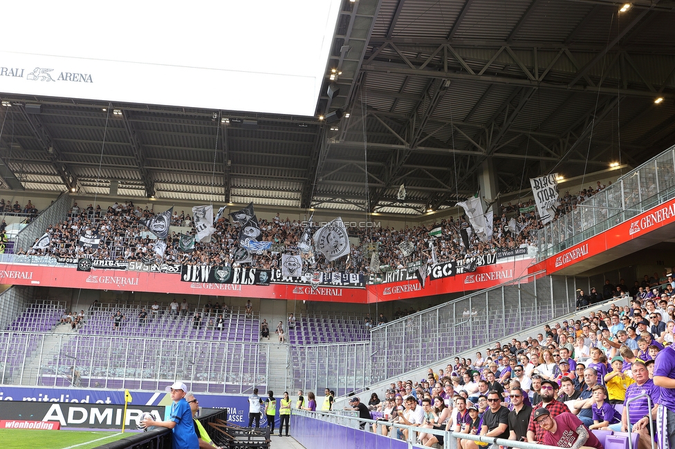 Austria Wien - Sturm Graz
Oesterreichische Fussball Bundesliga, 32 Runde, FK Austria Wien - SK Sturm Graz, Franz Horr Stadion Wien, 21.05.2022. 

Foto zeigt Fans von Sturm
