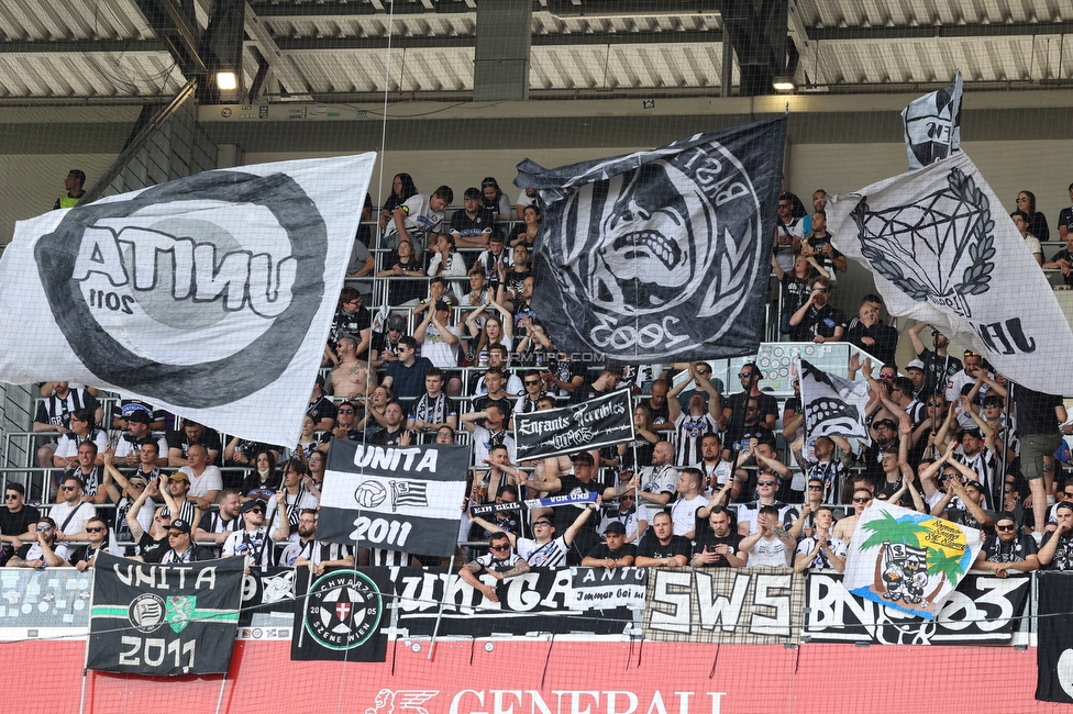 Austria Wien - Sturm Graz
Oesterreichische Fussball Bundesliga, 32 Runde, FK Austria Wien - SK Sturm Graz, Franz Horr Stadion Wien, 21.05.2022. 

Foto zeigt Fans von Sturm
