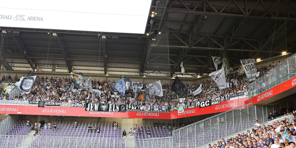 Austria Wien - Sturm Graz
Oesterreichische Fussball Bundesliga, 32 Runde, FK Austria Wien - SK Sturm Graz, Franz Horr Stadion Wien, 21.05.2022. 

Foto zeigt Fans von Sturm
