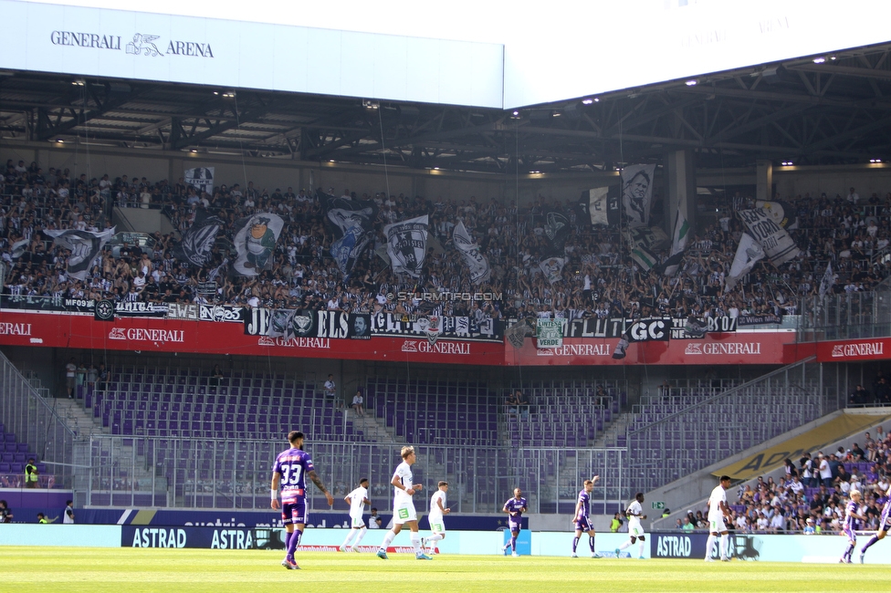 Austria Wien - Sturm Graz
Oesterreichische Fussball Bundesliga, 32 Runde, FK Austria Wien - SK Sturm Graz, Franz Horr Stadion Wien, 21.05.2022. 

Foto zeigt Fans von Sturm
