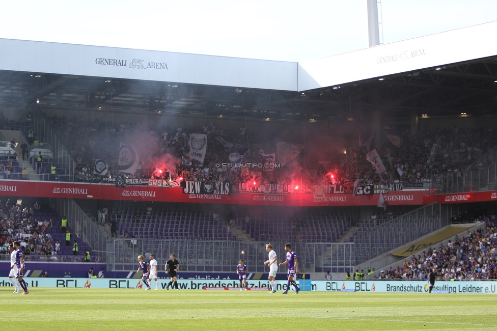 Austria Wien - Sturm Graz
Oesterreichische Fussball Bundesliga, 32 Runde, FK Austria Wien - SK Sturm Graz, Franz Horr Stadion Wien, 21.05.2022. 

Foto zeigt Fans von Sturm
