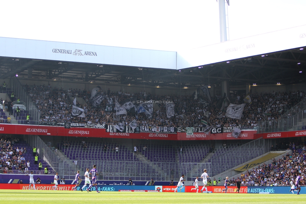 Austria Wien - Sturm Graz
Oesterreichische Fussball Bundesliga, 32 Runde, FK Austria Wien - SK Sturm Graz, Franz Horr Stadion Wien, 21.05.2022. 

Foto zeigt Fans von Sturm
