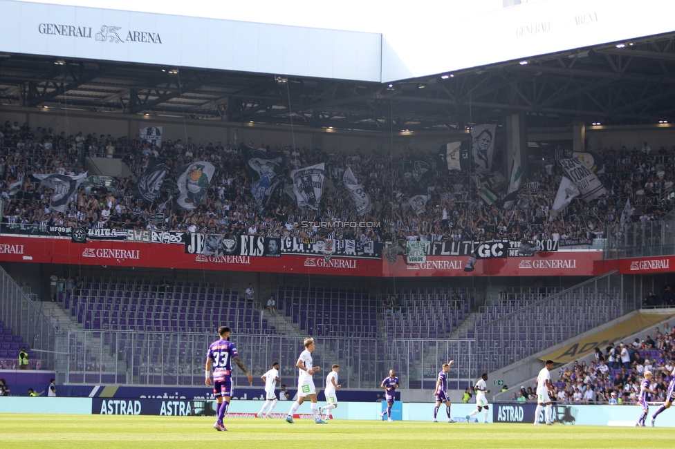 Austria Wien - Sturm Graz
Oesterreichische Fussball Bundesliga, 32 Runde, FK Austria Wien - SK Sturm Graz, Franz Horr Stadion Wien, 21.05.2022. 

Foto zeigt Fans von Sturm
