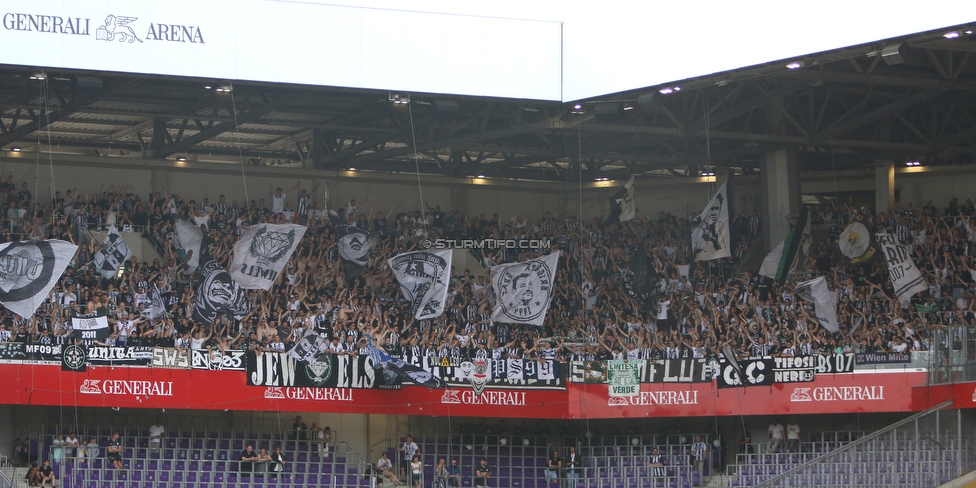 Austria Wien - Sturm Graz
Oesterreichische Fussball Bundesliga, 32 Runde, FK Austria Wien - SK Sturm Graz, Franz Horr Stadion Wien, 21.05.2022. 

Foto zeigt Fans von Sturm
