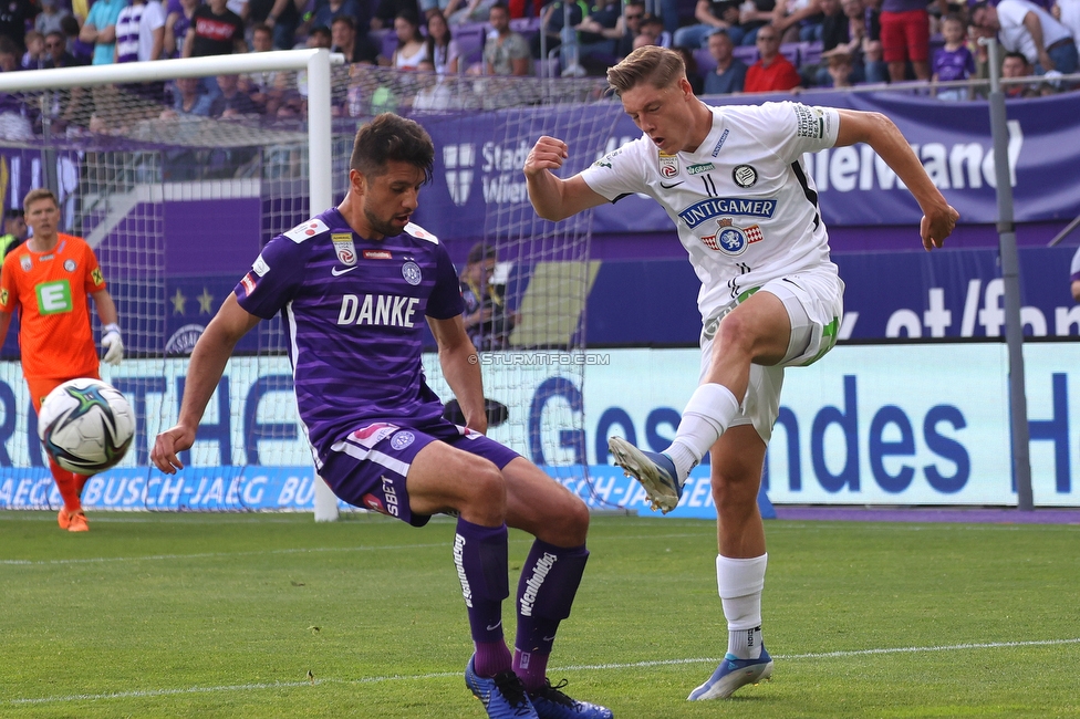 Austria Wien - Sturm Graz
Oesterreichische Fussball Bundesliga, 32 Runde, FK Austria Wien - SK Sturm Graz, Franz Horr Stadion Wien, 21.05.2022. 

Foto zeigt Alexander Prass (Sturm)
