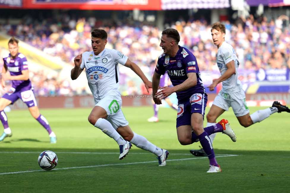 Austria Wien - Sturm Graz
Oesterreichische Fussball Bundesliga, 32 Runde, FK Austria Wien - SK Sturm Graz, Franz Horr Stadion Wien, 21.05.2022. 

Foto zeigt Ivan Ljubic (Sturm)
