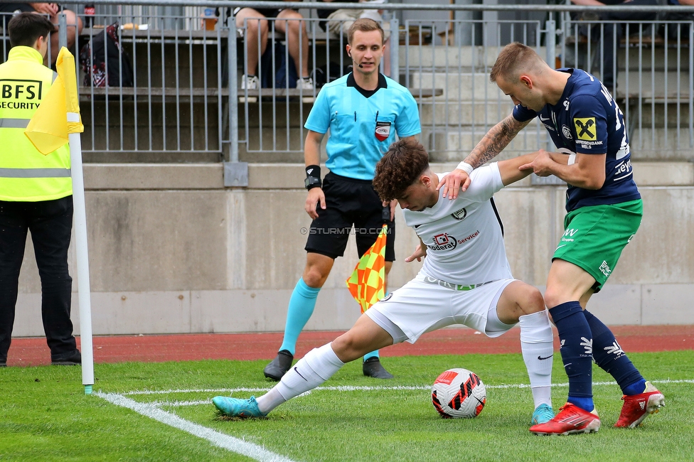 Sturm II - Hertha
Regionalliga Mitte, 33. Runde,  SK Sturm Graz II - WSC Hertha, Trainingszentrum Messendorf, 03.06.2022. 

Foto zeigt Tobias Strahlhofer (Sturm II)
