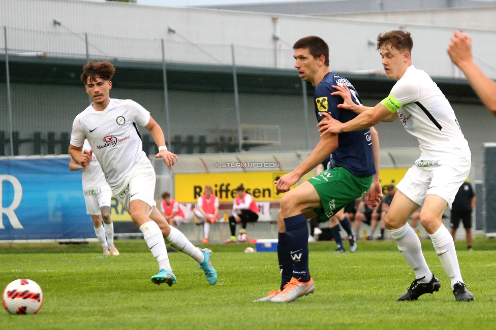 Sturm II - Hertha
Regionalliga Mitte, 33. Runde,  SK Sturm Graz II - WSC Hertha, Trainingszentrum Messendorf, 03.06.2022. 

Foto zeigt Tobias Strahlhofer (Sturm II)
