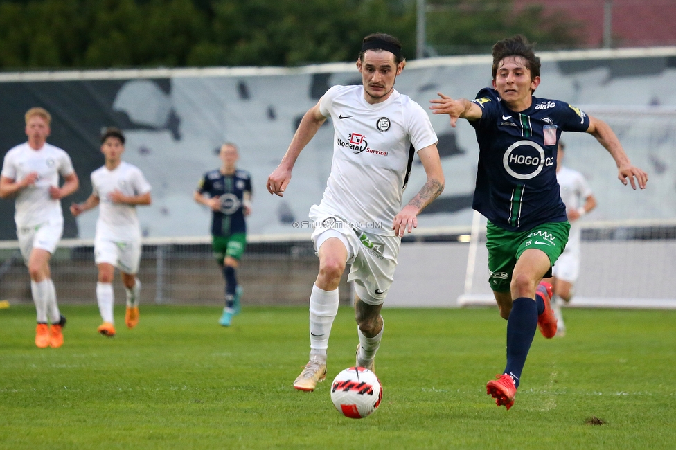 Sturm II - Hertha
Regionalliga Mitte, 33. Runde,  SK Sturm Graz II - WSC Hertha, Trainingszentrum Messendorf, 03.06.2022. 

Foto zeigt Martin Krienzer (Sturm II)
