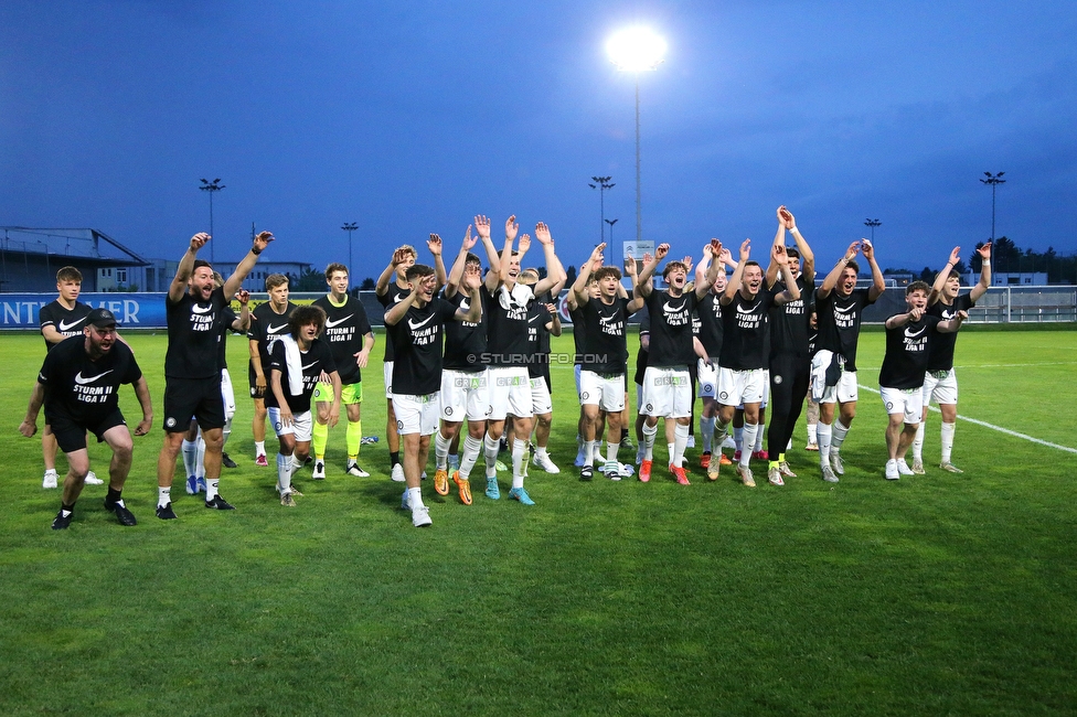 Sturm II - Hertha
Regionalliga Mitte, 33. Runde,  SK Sturm Graz II - WSC Hertha, Trainingszentrum Messendorf, 03.06.2022. 

Foto zeigt Mannschaft von Sturm II
