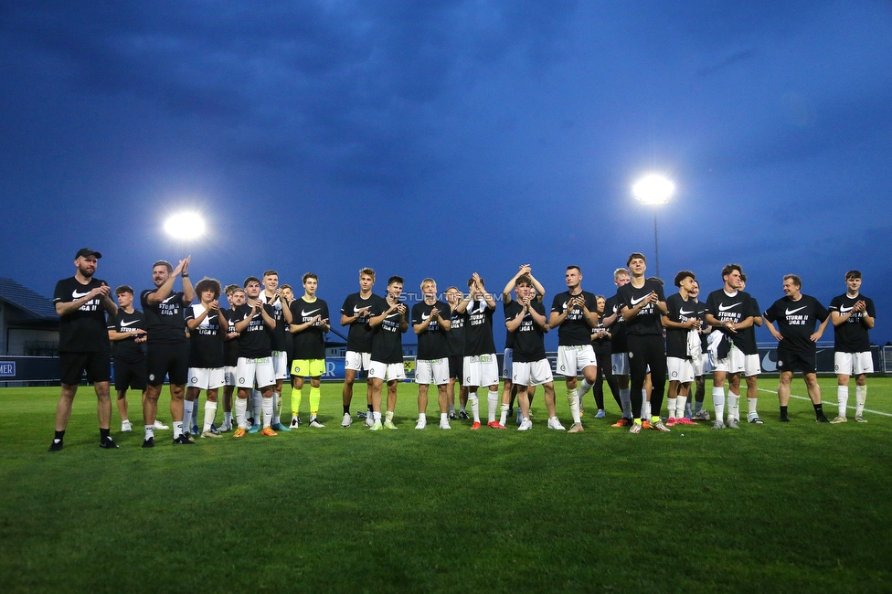 Sturm II - Hertha
Regionalliga Mitte, 33. Runde,  SK Sturm Graz II - WSC Hertha, Trainingszentrum Messendorf, 03.06.2022. 

Foto zeigt Mannschaft von Sturm II
