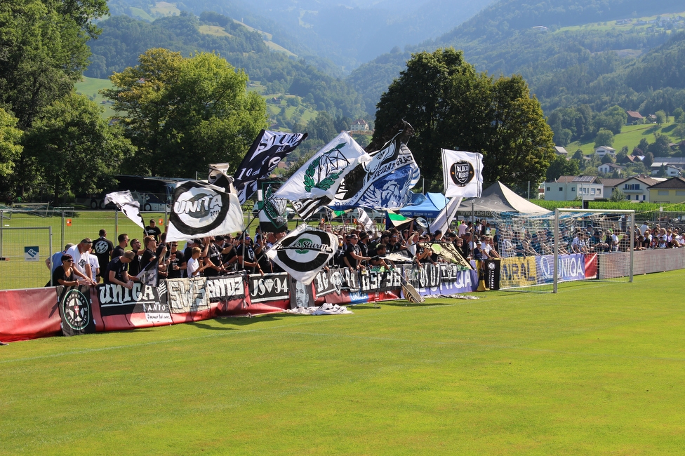 Roethis - Sturm Graz
OEFB Cup, 1. Runde, SC Roethis - SK Sturm Graz, Sportplatz an der Ratz, 16.07.2022. 

Foto zeigt Fans von Sturm
