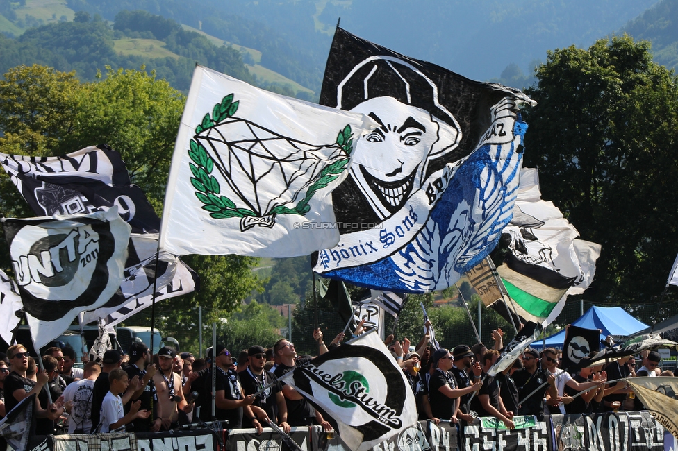 Roethis - Sturm Graz
OEFB Cup, 1. Runde, SC Roethis - SK Sturm Graz, Sportplatz an der Ratz, 16.07.2022. 

Foto zeigt Fans von Sturm
