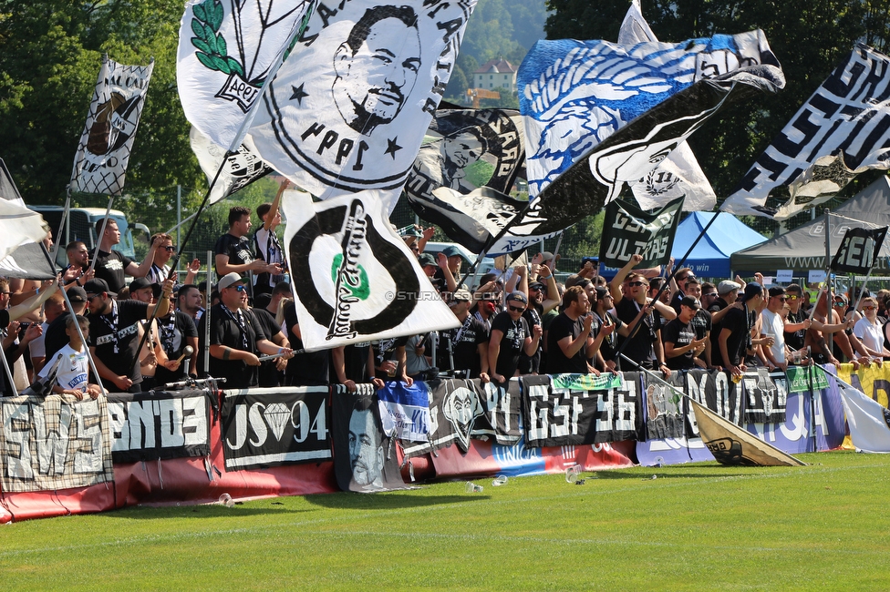 Roethis - Sturm Graz
OEFB Cup, 1. Runde, SC Roethis - SK Sturm Graz, Sportplatz an der Ratz, 16.07.2022. 

Foto zeigt Fans von Sturm
