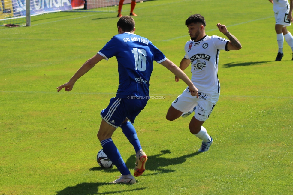 Roethis - Sturm Graz
OEFB Cup, 1. Runde, SC Roethis - SK Sturm Graz, Sportplatz an der Ratz, 16.07.2022. 

Foto zeigt Jusuf Gazibegovic (Sturm)
