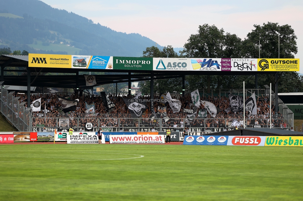 Wolfsberg - Sturm Graz
Oesterreichische Fussball Bundesliga, 1. Runde, Wolfsberger AC - SK Sturm Graz, Lavanttal Arena Wolfsberg, 23.07.2022. 

Foto zeigt Fans von Sturm
