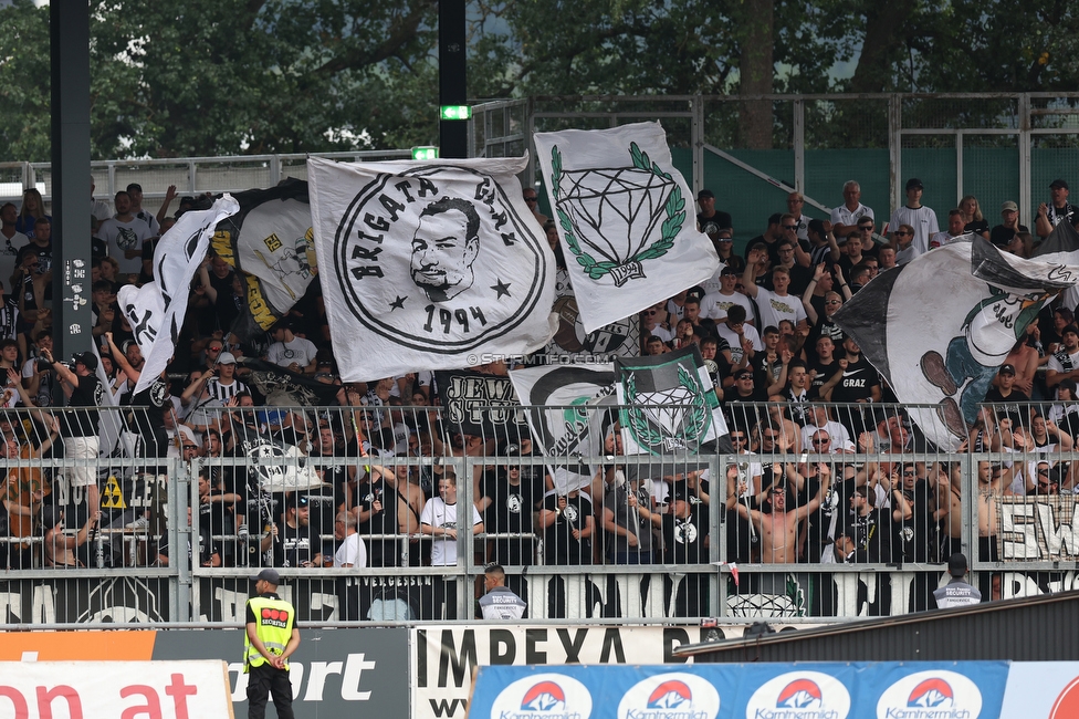 Wolfsberg - Sturm Graz
Oesterreichische Fussball Bundesliga, 1. Runde, Wolfsberger AC - SK Sturm Graz, Lavanttal Arena Wolfsberg, 23.07.2022. 

Foto zeigt Fans von Sturm
