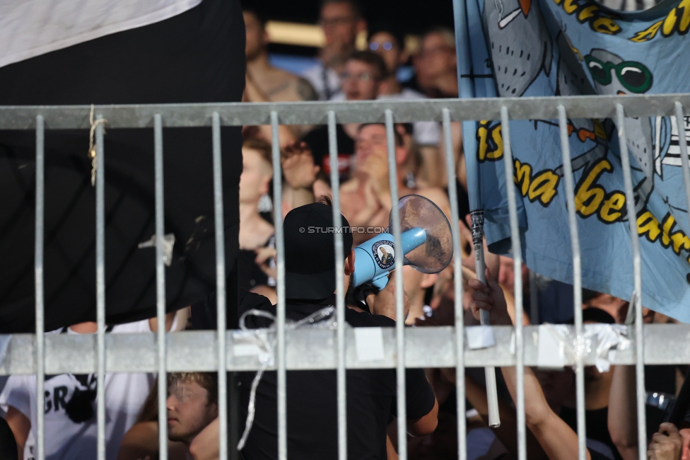 Wolfsberg - Sturm Graz
Oesterreichische Fussball Bundesliga, 1. Runde, Wolfsberger AC - SK Sturm Graz, Lavanttal Arena Wolfsberg, 23.07.2022. 

Foto zeigt Fans von Sturm
