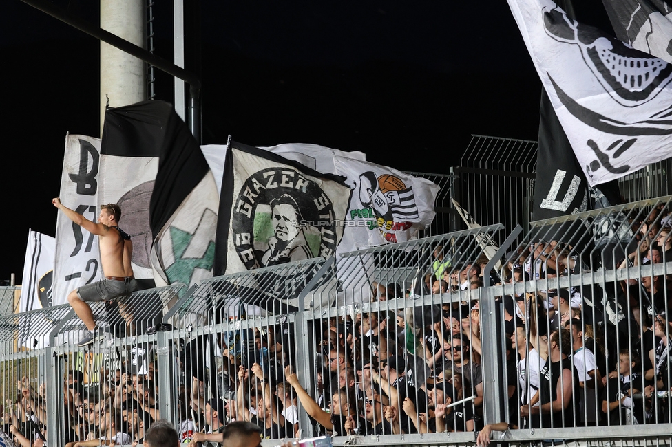 Wolfsberg - Sturm Graz
Oesterreichische Fussball Bundesliga, 1. Runde, Wolfsberger AC - SK Sturm Graz, Lavanttal Arena Wolfsberg, 23.07.2022. 

Foto zeigt Fans von Sturm
Schlüsselwörter: generationchaos