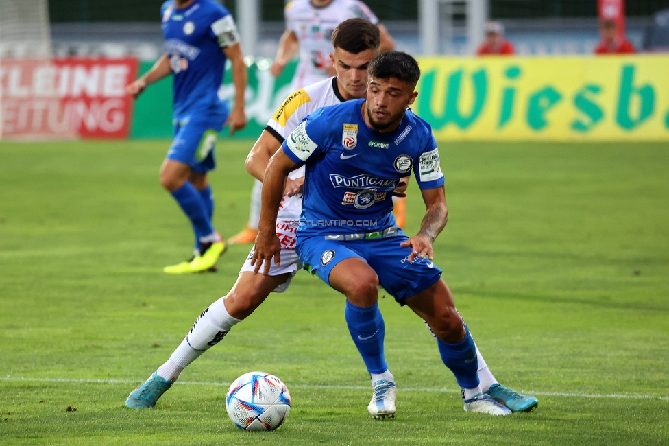 Wolfsberg - Sturm Graz
Oesterreichische Fussball Bundesliga, 1. Runde, Wolfsberger AC - SK Sturm Graz, Lavanttal Arena Wolfsberg, 23.07.2022. 

Foto zeigt Jusuf Gazibegovic (Sturm)
