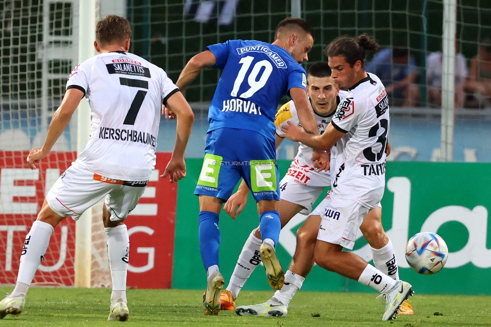 Wolfsberg - Sturm Graz
Oesterreichische Fussball Bundesliga, 1. Runde, Wolfsberger AC - SK Sturm Graz, Lavanttal Arena Wolfsberg, 23.07.2022. 

Foto zeigt Tomi Horvat (Sturm)
