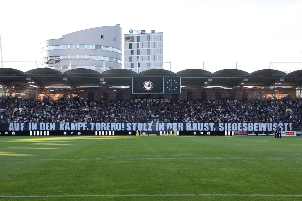 Sturm Graz - RB Salzburg
Oesterreichische Fussball Bundesliga, 2. Runde, SK Sturm Graz - FC RB Salzburg, Stadion Liebenau Graz, 30.07.2022. 

Foto zeigt Fans von Sturm mit einer Choreografie
